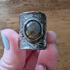 Silver and Gray Statement Ring